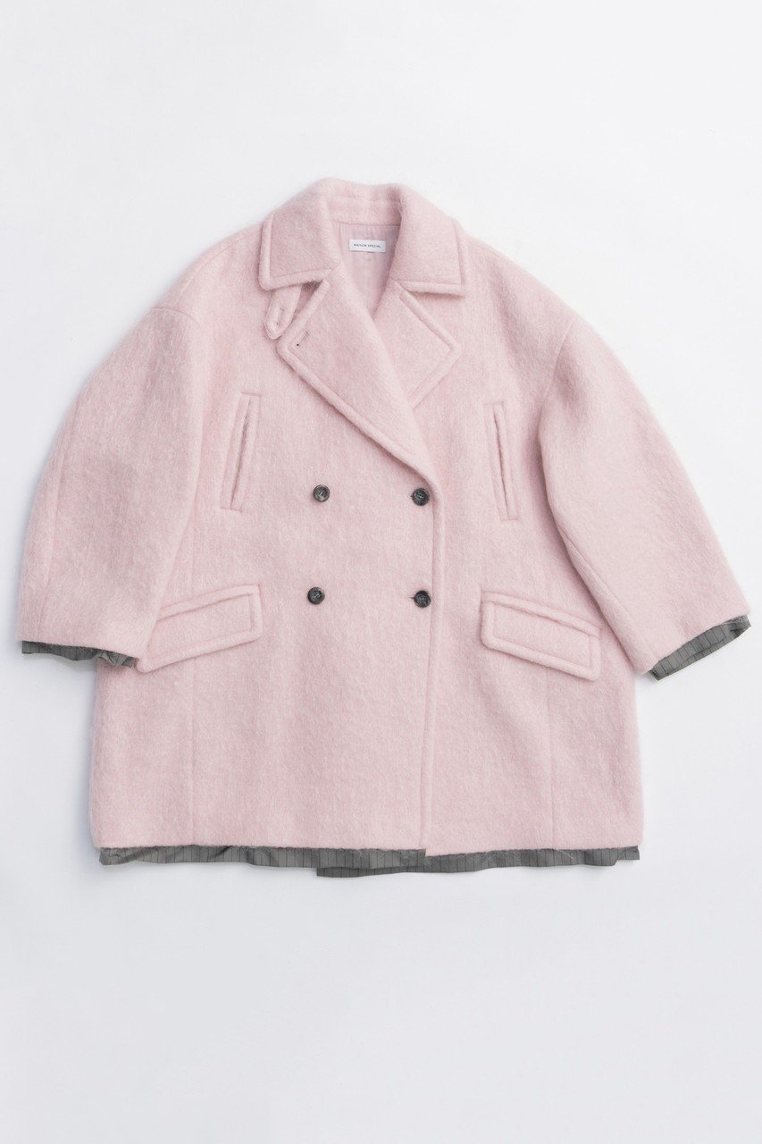 【メゾンスペシャル/MAISON SPECIAL】のMohair Shaggy Coat/モヘヤシャギーコート インテリア・キッズ・メンズ・レディースファッション・服の通販 founy(ファニー)  ファッション Fashion レディースファッション Fashion for Women アウター Coat / Outerwear Collection コート・ロングコート・ピーコート Long Coats, Peacoats & More イタリア Italy キュプラ Cupro, Eco Fabric ダブル Double, Double-Breasted バランス Balance, Style Balance ベビー Baby, Babywear ミドル Middle Length, Mid Height ロング Long, Long-Length 新作・新入荷 New Arrivals / New In PNK(ピンク)|ID: prp329100004758971 ipo3291000000034433752