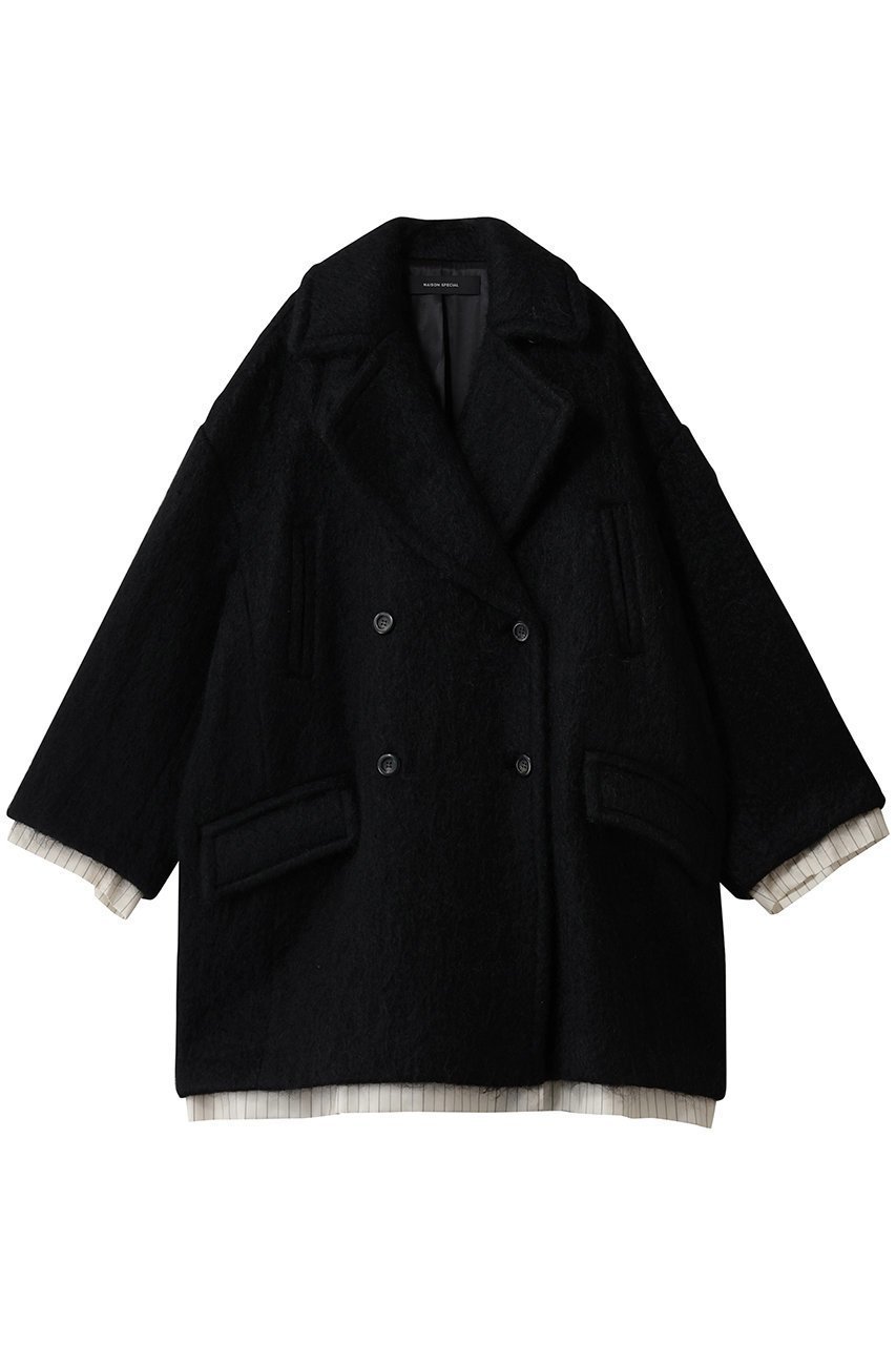 【メゾンスペシャル/MAISON SPECIAL】のMohair Shaggy Coat/モヘヤシャギーコート インテリア・キッズ・メンズ・レディースファッション・服の通販 founy(ファニー) 　ファッション　Fashion　レディースファッション　Fashion for Women　アウター　Coat / Outerwear Collection　コート・ロングコート・ピーコート　Long Coats, Peacoats & More　イタリア　Italy　キュプラ　Cupro, Eco Fabric　ダブル　Double, Double-Breasted　バランス　Balance, Style Balance　ベビー　Baby, Babywear　ミドル　Middle Length, Mid Height　ロング　Long, Long-Length　BLK(ブラック)|ID: prp329100004758971 ipo3291000000035618661