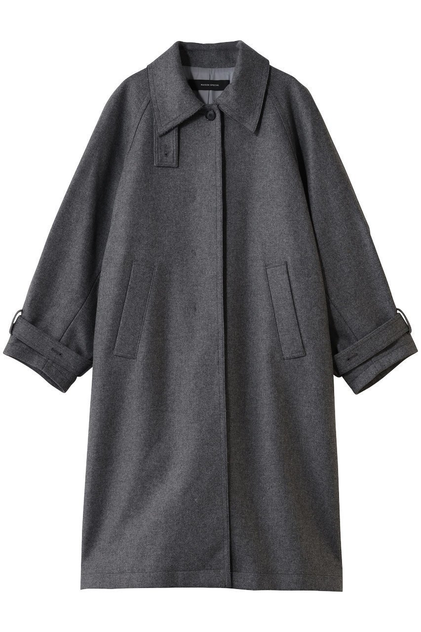 【メゾンスペシャル/MAISON SPECIAL】のClear Melton Balmacaan Coat/クリアメルトンステンカラーコート インテリア・キッズ・メンズ・レディースファッション・服の通販 founy(ファニー) 　ファッション　Fashion　レディースファッション　Fashion for Women　アウター　Coat / Outerwear Collection　コート・ロングコート・ピーコート　Long Coats, Peacoats & More　スニーカー　Sneakers, Trainers　ドレス　Dress, One-Piece　バランス　Balance, Style Balance　フロント　Front, Front Design　リラックス　Relax, Relaxed Fit　ロング　Long, Long-Length　GRY(グレー)|ID: prp329100004758972 ipo3291000000036042487