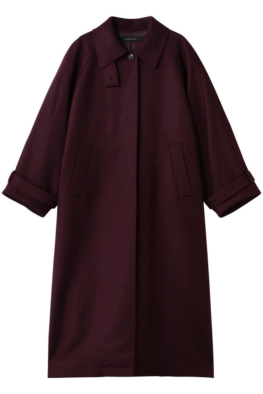 【メゾンスペシャル/MAISON SPECIAL】のClear Melton Balmacaan Coat/クリアメルトンステンカラーコート インテリア・キッズ・メンズ・レディースファッション・服の通販 founy(ファニー) 　ファッション　Fashion　レディースファッション　Fashion for Women　アウター　Coat / Outerwear Collection　コート・ロングコート・ピーコート　Long Coats, Peacoats & More　スニーカー　Sneakers, Trainers　ドレス　Dress, One-Piece　バランス　Balance, Style Balance　フロント　Front, Front Design　リラックス　Relax, Relaxed Fit　ロング　Long, Long-Length　BRD(ボルドー)|ID: prp329100004758972 ipo3291000000036042489