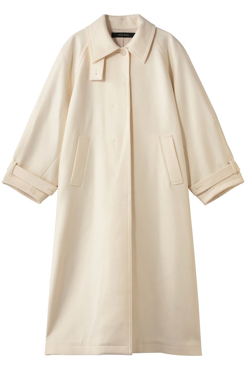 【メゾンスペシャル/MAISON SPECIAL】のClear Melton Balmacaan Coat/クリアメルトンステンカラーコート インテリア・キッズ・メンズ・レディースファッション・服の通販 founy(ファニー) 　ファッション　Fashion　レディースファッション　Fashion for Women　アウター　Coat / Outerwear Collection　コート・ロングコート・ピーコート　Long Coats, Peacoats & More　スニーカー　Sneakers, Trainers　ドレス　Dress, One-Piece　バランス　Balance, Style Balance　フロント　Front, Front Design　リラックス　Relax, Relaxed Fit　ロング　Long, Long-Length　WHT(ホワイト)|ID: prp329100004758972 ipo3291000000036042491
