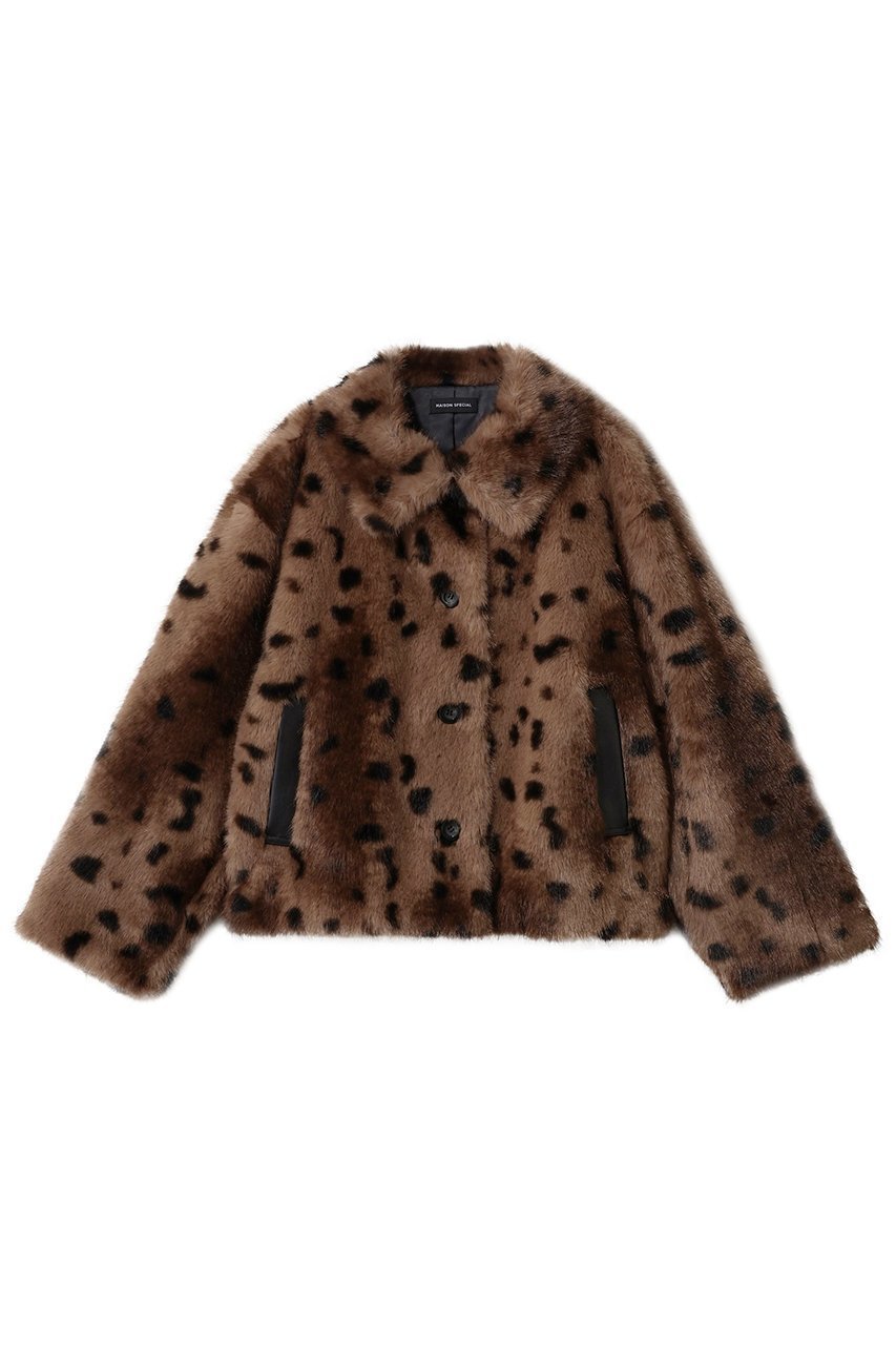 【メゾンスペシャル/MAISON SPECIAL】のAnimal Pattern Faux Fur Coat/アニマルパターンフェイクファーコート インテリア・キッズ・メンズ・レディースファッション・服の通販 founy(ファニー) 　ファッション　Fashion　レディースファッション　Fashion for Women　アウター　Coat / Outerwear Collection　コート・ロングコート・ピーコート　Long Coats, Peacoats & More　アニマル　Animal Print　インナー　Innerwear　シンプル　Simple, Minimal　フェイクレザー　Faux Leather, PU Leather　ポケット　Pocket, Pocket Detail　ロング　Long, Long-Length　BRN(ブラウン)|ID: prp329100004758982 ipo3291000000035618687