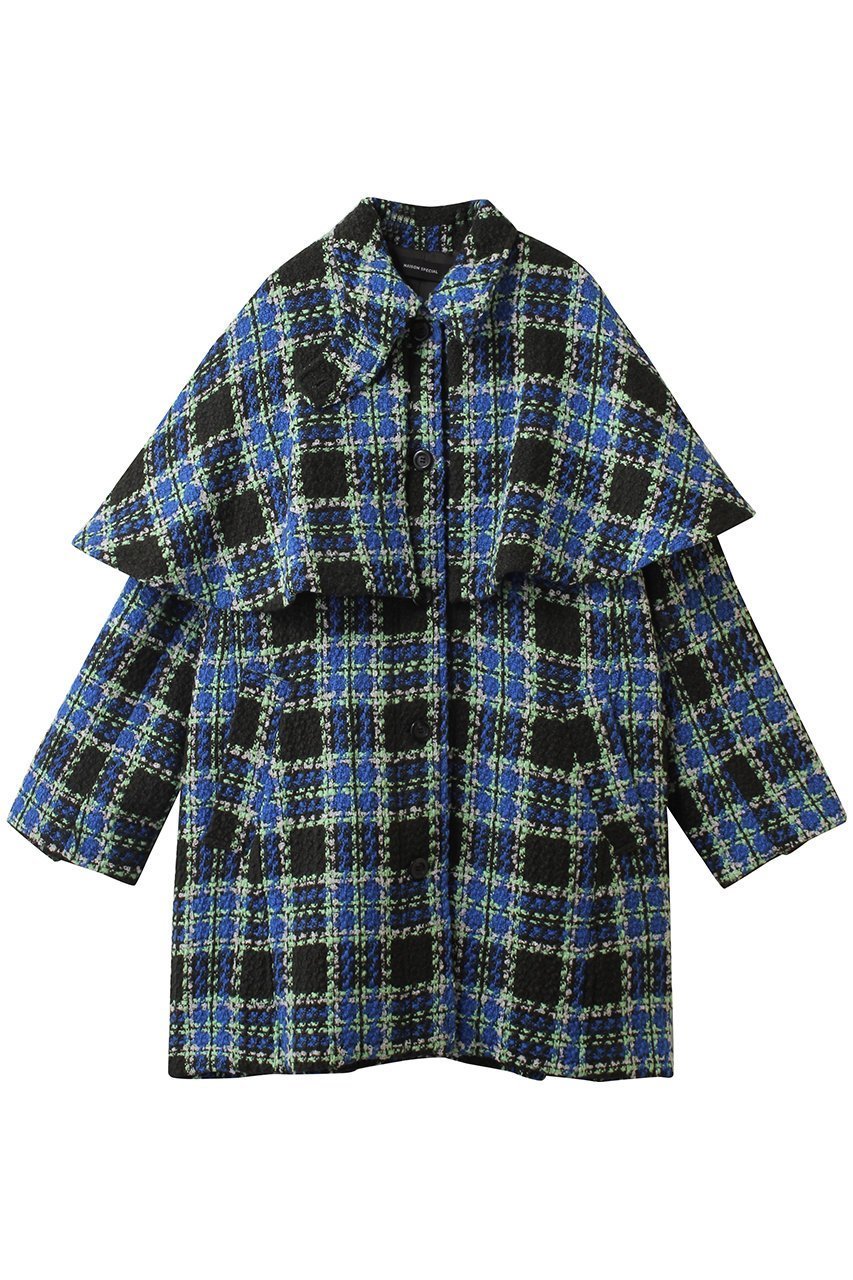 【メゾンスペシャル/MAISON SPECIAL】のColor Check 2Way Cape Coat/カラーチェック2WAYケープコート 人気、トレンドファッション・服の通販 founy(ファニー) 　ファッション　Fashion　レディースファッション　Fashion for Women　アウター　Coat / Outerwear Collection　コート・ロングコート・ピーコート　Long Coats, Peacoats & More　クラシカル　Classical, Vintage-Inspired　スペシャル　Special, Limited Edition　セットアップ　Set-Up, Coordinated Outfit　チェック　Check, Plaid, Tartan　フラップ　Flap, Flap Pocket　モダン　Modern, Contemporary　ロング　Long, Long-Length　冬　Winter / This Winter　 other-1|ID: prp329100004758985 ipo3291000000035618698