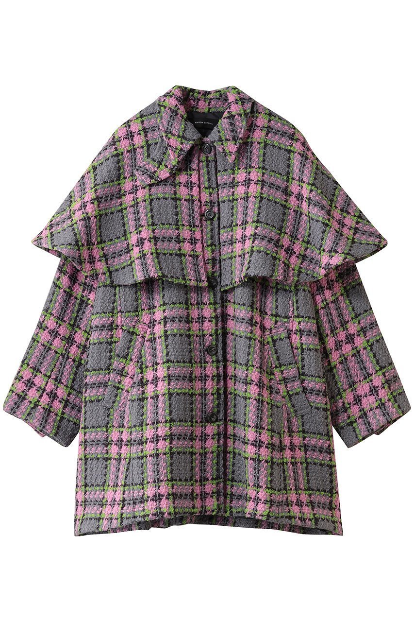 【メゾンスペシャル/MAISON SPECIAL】のColor Check 2Way Cape Coat/カラーチェック2WAYケープコート インテリア・キッズ・メンズ・レディースファッション・服の通販 founy(ファニー) 　ファッション　Fashion　レディースファッション　Fashion for Women　アウター　Coat / Outerwear Collection　コート・ロングコート・ピーコート　Long Coats, Peacoats & More　クラシカル　Classical, Vintage-Inspired　スペシャル　Special, Limited Edition　セットアップ　Set-Up, Coordinated Outfit　チェック　Check, Plaid, Tartan　フラップ　Flap, Flap Pocket　モダン　Modern, Contemporary　ロング　Long, Long-Length　冬　Winter / This Winter　PNK(ピンク)|ID: prp329100004758985 ipo3291000000035618701