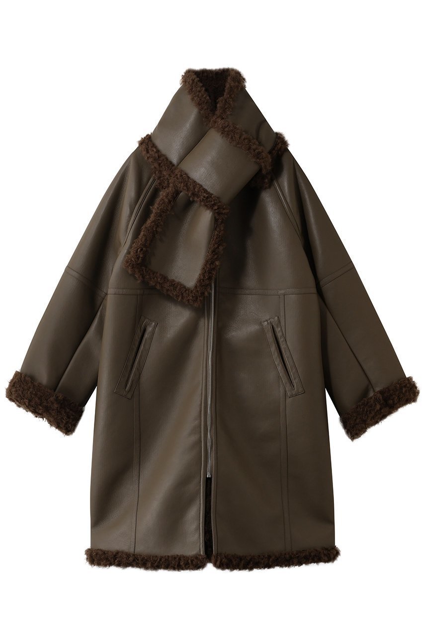 【メゾンスペシャル/MAISON SPECIAL】のReversible Faux Mouton Coat/リバーシブルフェイクムートンコート インテリア・キッズ・メンズ・レディースファッション・服の通販 founy(ファウニー) 　ファッション　Fashion　レディースファッション　Fashion for Women　アウター　Coat / Outerwear Collection　コート・ロングコート・ピーコート　Long Coats, Peacoats & More　インナー　Innerwear　シンプル　Simple, Minimal　スニーカー　Sneakers, Trainers　スラックス　Slacks, Dress Pants　タートル　Turtleneck, Turtle Collar　デニム　Denim, Jeans Material　フェイクファー　Faux Fur, Imitation Fur　マフラー　Scarf, Muffler　リアル　Real, Realistic　ロング　Long, Long-Length　エレガント 上品　Elegant　KHK(カーキ)|ID: prp329100004758986 ipo3291000000036890863