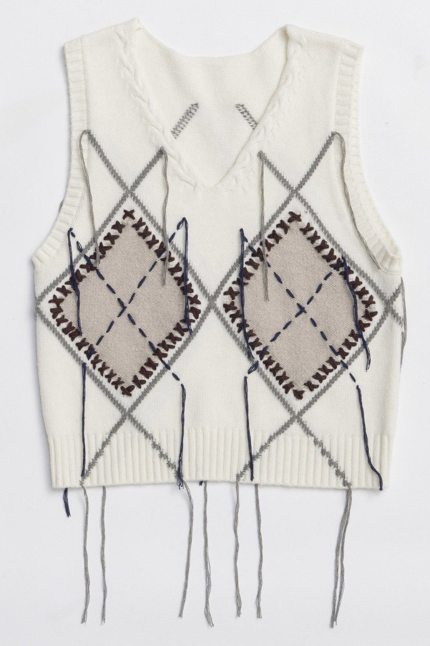 【メゾンスペシャル/MAISON SPECIAL】のStitch Argyle Knit Vest/ステッチアーガイルニットベスト インテリア・キッズ・メンズ・レディースファッション・服の通販 founy(ファニー)  ファッション Fashion レディースファッション Fashion for Women トップス・カットソー Cut & Sew Tops ニット Knit Tops & Sweaters ベスト&ジレ / 重ね着スタイル Vests & Gilets カジュアルプルオーバー・ニットトップス Pullovers & Knit Tops / Casual Pullovers インナー Innerwear カットソー Cut and Sewn Top クラシカル Classical, Vintage-Inspired フォーマル Formal, Dressy ベスト Vest, Waistcoat 冬 Winter / This Winter 新作・新入荷 New Arrivals / New In WHT(ホワイト)|ID: prp329100004758989 ipo3291000000034433955