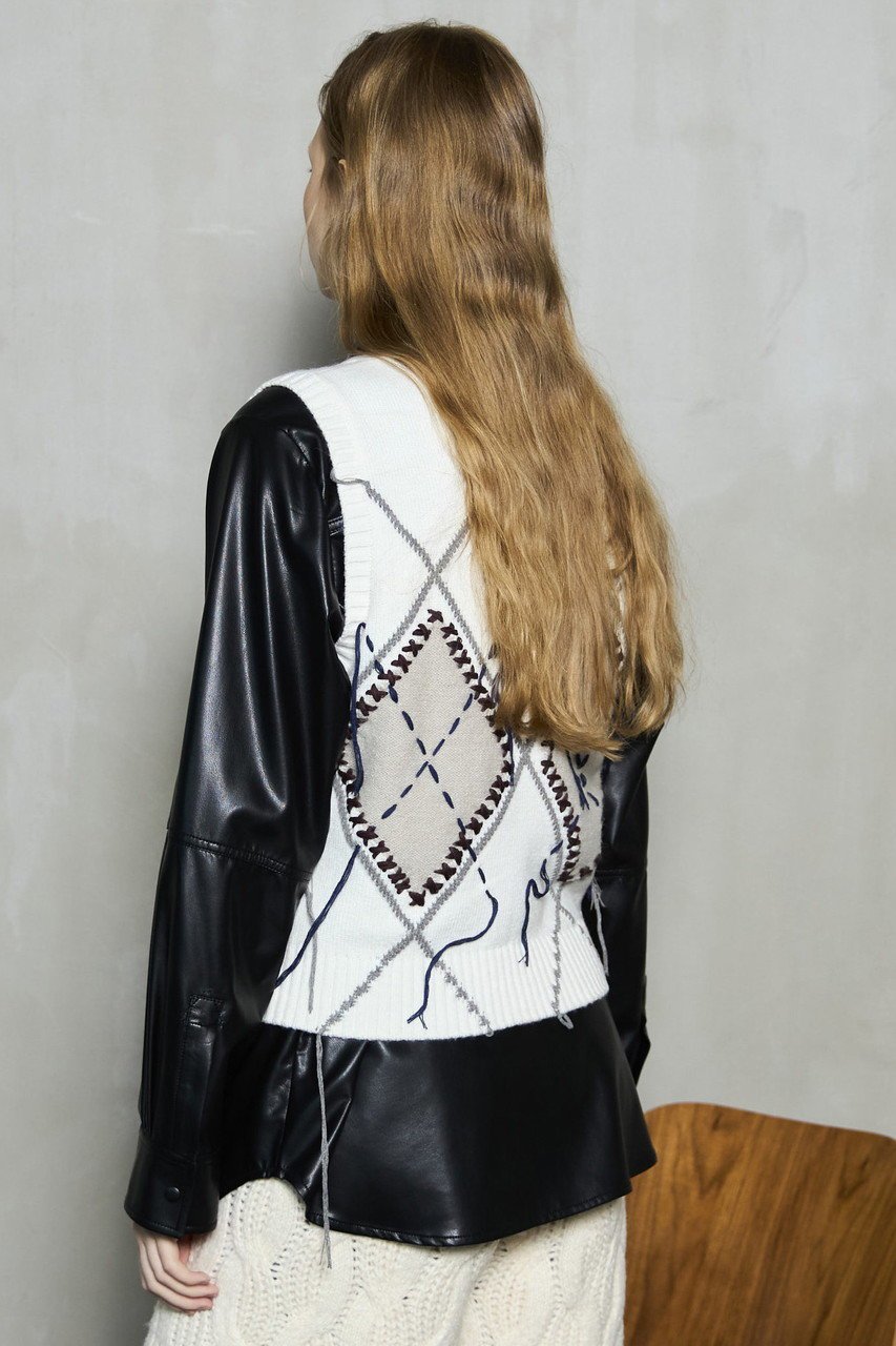 【メゾンスペシャル/MAISON SPECIAL】のStitch Argyle Knit Vest/ステッチアーガイルニットベスト 人気、トレンドファッション・服の通販 founy(ファニー)  ファッション Fashion レディースファッション Fashion for Women トップス・カットソー Cut & Sew Tops ニット Knit Tops & Sweaters ベスト&ジレ / 重ね着スタイル Vests & Gilets カジュアルプルオーバー・ニットトップス Pullovers & Knit Tops / Casual Pullovers インナー Innerwear カットソー Cut and Sewn Top クラシカル Classical, Vintage-Inspired フォーマル Formal, Dressy ベスト Vest, Waistcoat 冬 Winter / This Winter 新作・新入荷 New Arrivals / New In other-3|ID: prp329100004758989 ipo3291000000034433957