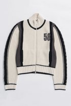 【メゾンスペシャル/MAISON SPECIAL】のNumbering High Neck Zip Knit Tops/ナンバリングハイネックジップニット WHT(ホワイト)|ID: prp329100004758991 ipo3291000000034433979