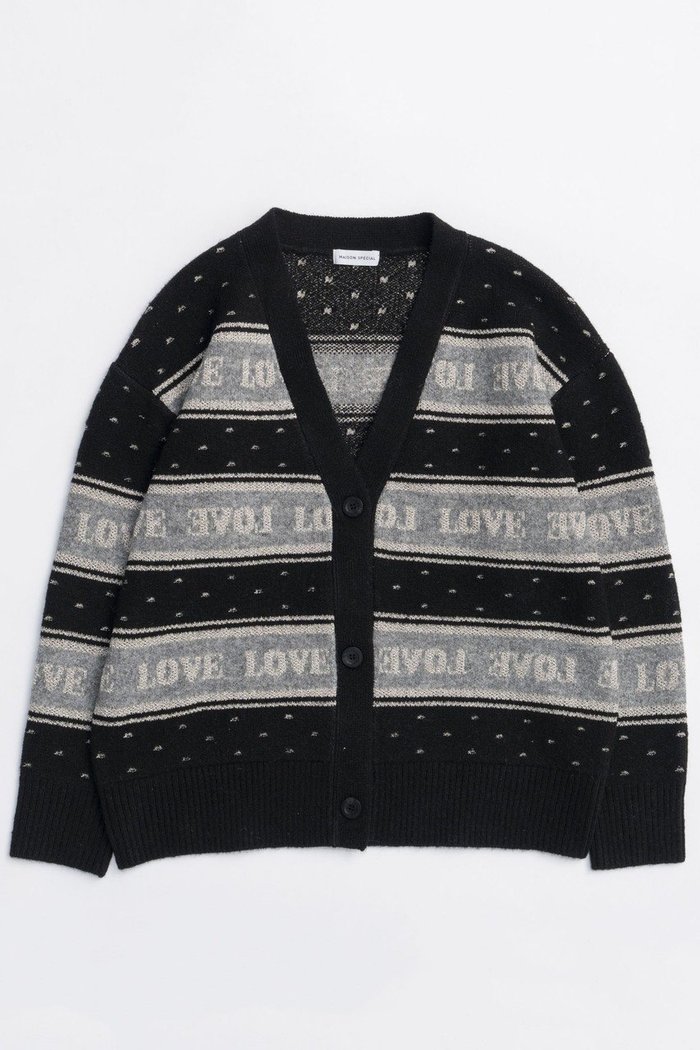【メゾンスペシャル/MAISON SPECIAL】のLOVE Jacquard Cardigan/LOVEジャガードカーディガン インテリア・キッズ・メンズ・レディースファッション・服の通販 founy(ファニー) https://founy.com/ ファッション Fashion レディースファッション Fashion for Women トップス・カットソー Cut & Sew Tops ニット Knit Tops & Sweaters カーディガン・羽織り Layered Style Cardigans カーディガン Cardigan, Knitwear ジャカード/ジャガード Jacquard, Woven Pattern ドット Polka Dot, Dot Pattern バランス Balance, Style Balance 冬 Winter / This Winter 新作・新入荷 New Arrivals / New In |ID: prp329100004758994 ipo3291000000034434016