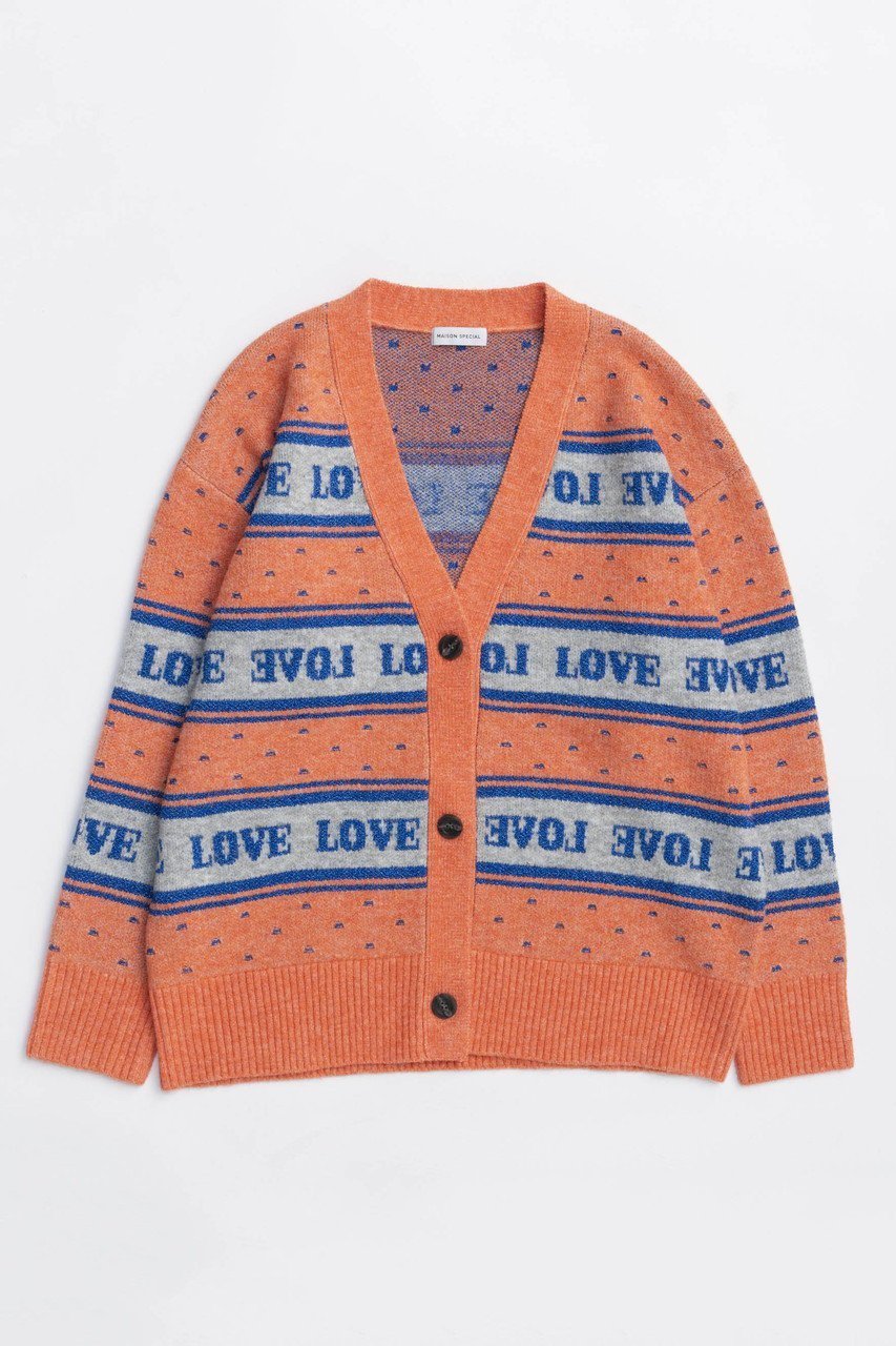 【メゾンスペシャル/MAISON SPECIAL】のLOVE Jacquard Cardigan/LOVEジャガードカーディガン インテリア・キッズ・メンズ・レディースファッション・服の通販 founy(ファニー) ファッション Fashion レディースファッション Fashion for Women トップス・カットソー Cut & Sew Tops ニット Knit Tops & Sweaters カーディガン・羽織り Layered Style Cardigans カーディガン Cardigan, Knitwear ジャカード/ジャガード Jacquard, Woven Pattern ドット Polka Dot, Dot Pattern バランス Balance, Style Balance 冬 Winter / This Winter 新作・新入荷 New Arrivals / New In ORG(オレンジ)|ID: prp329100004758994 ipo3291000000034434022
