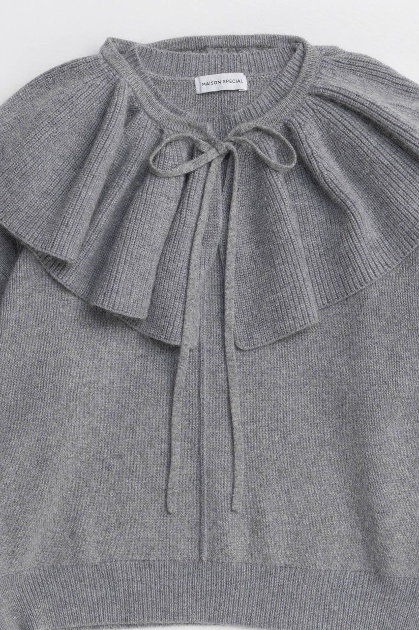 【メゾンスペシャル/MAISON SPECIAL】の2way Ruffle Collar Knit/2WAYラッフルカラーニット 人気、トレンドファッション・服の通販 founy(ファニー) 　ファッション　Fashion　レディースファッション　Fashion for Women　トップス・カットソー　Cut & Sew Tops　ニット　Knit Tops & Sweaters　カジュアルプルオーバー・ニットトップス　Pullovers & Knit Tops / Casual Pullovers　おすすめ　Recommended / Our Picks　シンプル　Simple, Minimal　ジャケット　Jacket, Outerwear　フリル　Frill, Ruffle　ブルゾン　Blouson, Bomber Jacket　新作・新入荷　New Arrivals / New In　畦　Ribbed Knit　other-2|ID: prp329100004758996 ipo3291000000034434041