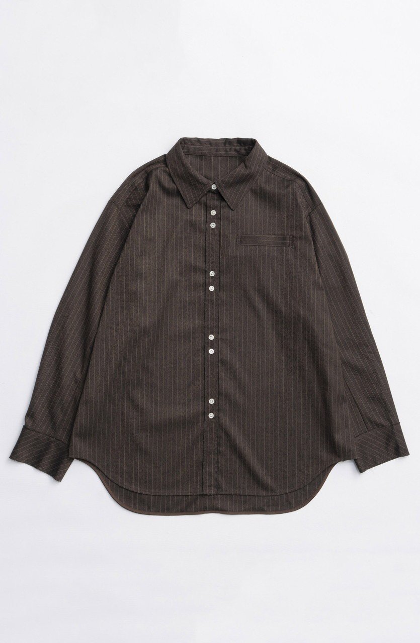 【メゾンスペシャル/MAISON SPECIAL】のSaxony Shirt/サキソニーシャツ インテリア・キッズ・メンズ・レディースファッション・服の通販 founy(ファニー) 　ファッション　Fashion　レディースファッション　Fashion for Women　トップス・カットソー　Cut & Sew Tops　シャツ・ブラウス・オフィスカジュアル　Elegant Blouses & Button-Ups　カフス　Cuff Design　シェイプ　Shape, Slim Fit　シンプル　Simple, Minimal　ストレッチ　Stretch, Stretchy Fabric　スリット　Slit, Slit Detail　スリーブ　Sleeve, Long Sleeve / Short Sleeve　パイピング　Piping, Trim Design　フロント　Front, Front Design　ポケット　Pocket, Pocket Detail　ロング　Long, Long-Length　ワンポイント　One Point, Statement Accent　新作・新入荷　New Arrivals / New In　BRN(ブラウン)|ID: prp329100004759000 ipo3291000000034434094