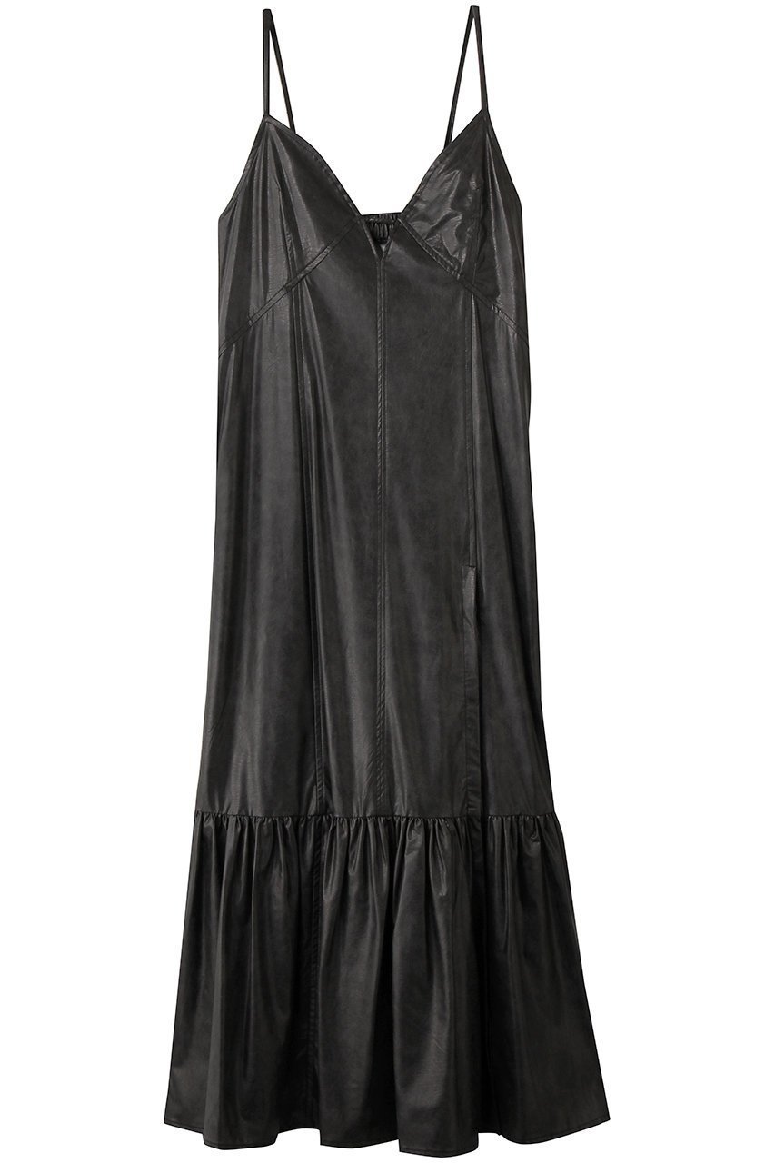 【メゾンスペシャル/MAISON SPECIAL】のfaux Leather Dress/フェイクレザーワンピース インテリア・キッズ・メンズ・レディースファッション・服の通販 founy(ファニー) 　ファッション　Fashion　レディースファッション　Fashion for Women　ワンピース　Dresses　フォーマル・パーティードレス・結婚式用ドレス　Elegant & Casual Dresses　チュニック　Tunic Tops & Dresses　カットソー　Cut and Sewn Top　キャミソール　Camisole, Spaghetti Strap Top　スタイリッシュ　Stylish, Fashionable　スリット　Slit, Slit Detail　チュニック　Tunic, Long Top　ティアード　Tiered, Tiered Style　バランス　Balance, Style Balance　フェイクレザー　Faux Leather, PU Leather　ロング　Long, Long-Length　BLK(ブラック)|ID: prp329100004759002 ipo3291000000036042603
