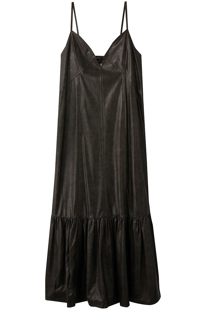 【メゾンスペシャル/MAISON SPECIAL】のfaux Leather Dress/フェイクレザーワンピース インテリア・キッズ・メンズ・レディースファッション・服の通販 founy(ファニー) 　ファッション　Fashion　レディースファッション　Fashion for Women　ワンピース　Dresses　フォーマル・パーティードレス・結婚式用ドレス　Elegant & Casual Dresses　チュニック　Tunic Tops & Dresses　カットソー　Cut and Sewn Top　キャミソール　Camisole, Spaghetti Strap Top　スタイリッシュ　Stylish, Fashionable　スリット　Slit, Slit Detail　チュニック　Tunic, Long Top　ティアード　Tiered, Tiered Style　バランス　Balance, Style Balance　フェイクレザー　Faux Leather, PU Leather　ロング　Long, Long-Length　BRN(ブラウン)|ID: prp329100004759002 ipo3291000000036042605