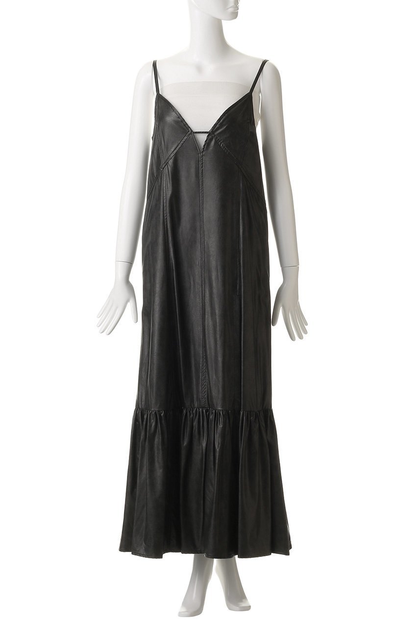 【メゾンスペシャル/MAISON SPECIAL】のfaux Leather Dress/フェイクレザーワンピース 人気、トレンドファッション・服の通販 founy(ファニー) 　ファッション　Fashion　レディースファッション　Fashion for Women　ワンピース　Dresses　フォーマル・パーティードレス・結婚式用ドレス　Elegant & Casual Dresses　チュニック　Tunic Tops & Dresses　カットソー　Cut and Sewn Top　キャミソール　Camisole, Spaghetti Strap Top　スタイリッシュ　Stylish, Fashionable　スリット　Slit, Slit Detail　チュニック　Tunic, Long Top　ティアード　Tiered, Tiered Style　バランス　Balance, Style Balance　フェイクレザー　Faux Leather, PU Leather　ロング　Long, Long-Length　other-2|ID: prp329100004759002 ipo3291000000036042608