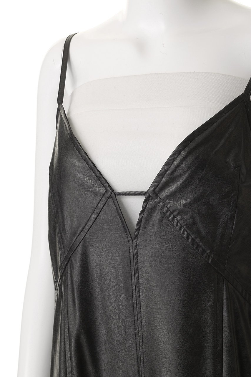 【メゾンスペシャル/MAISON SPECIAL】のfaux Leather Dress/フェイクレザーワンピース 人気、トレンドファッション・服の通販 founy(ファニー) 　ファッション　Fashion　レディースファッション　Fashion for Women　ワンピース　Dresses　フォーマル・パーティードレス・結婚式用ドレス　Elegant & Casual Dresses　チュニック　Tunic Tops & Dresses　カットソー　Cut and Sewn Top　キャミソール　Camisole, Spaghetti Strap Top　スタイリッシュ　Stylish, Fashionable　スリット　Slit, Slit Detail　チュニック　Tunic, Long Top　ティアード　Tiered, Tiered Style　バランス　Balance, Style Balance　フェイクレザー　Faux Leather, PU Leather　ロング　Long, Long-Length　other-5|ID: prp329100004759002 ipo3291000000036042612