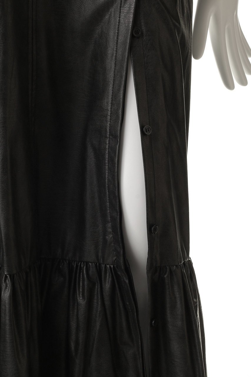 【メゾンスペシャル/MAISON SPECIAL】のfaux Leather Dress/フェイクレザーワンピース 人気、トレンドファッション・服の通販 founy(ファニー) 　ファッション　Fashion　レディースファッション　Fashion for Women　ワンピース　Dresses　フォーマル・パーティードレス・結婚式用ドレス　Elegant & Casual Dresses　チュニック　Tunic Tops & Dresses　カットソー　Cut and Sewn Top　キャミソール　Camisole, Spaghetti Strap Top　スタイリッシュ　Stylish, Fashionable　スリット　Slit, Slit Detail　チュニック　Tunic, Long Top　ティアード　Tiered, Tiered Style　バランス　Balance, Style Balance　フェイクレザー　Faux Leather, PU Leather　ロング　Long, Long-Length　other-7|ID: prp329100004759002 ipo3291000000036042619