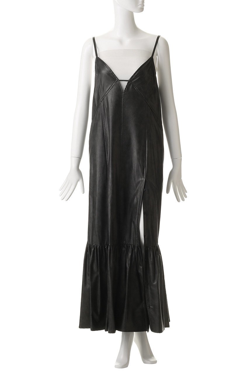 【メゾンスペシャル/MAISON SPECIAL】のfaux Leather Dress/フェイクレザーワンピース 人気、トレンドファッション・服の通販 founy(ファニー) 　ファッション　Fashion　レディースファッション　Fashion for Women　ワンピース　Dresses　フォーマル・パーティードレス・結婚式用ドレス　Elegant & Casual Dresses　チュニック　Tunic Tops & Dresses　カットソー　Cut and Sewn Top　キャミソール　Camisole, Spaghetti Strap Top　スタイリッシュ　Stylish, Fashionable　スリット　Slit, Slit Detail　チュニック　Tunic, Long Top　ティアード　Tiered, Tiered Style　バランス　Balance, Style Balance　フェイクレザー　Faux Leather, PU Leather　ロング　Long, Long-Length　other-8|ID: prp329100004759002 ipo3291000000036042623