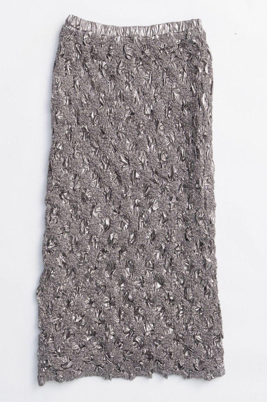 【メゾンスペシャル/MAISON SPECIAL】のMetallic Shirring Skirt/メタリックシャーリングスカート インテリア・キッズ・メンズ・レディースファッション・服の通販 founy(ファニー) 　ファッション　Fashion　レディースファッション　Fashion for Women　スカート　Skirts　ロングスカート　Long Skirts / Maxi & Midi Skirts　シャーリング　Shirring, Ruched　シンプル　Simple, Minimal　ストレート　Straight, Straight Cut　リュクス　Luxury, Elegant, High-End, Chic　ロング　Long, Long-Length　新作・新入荷　New Arrivals / New In　SLV(シルバー)|ID: prp329100004759007 ipo3291000000034434152