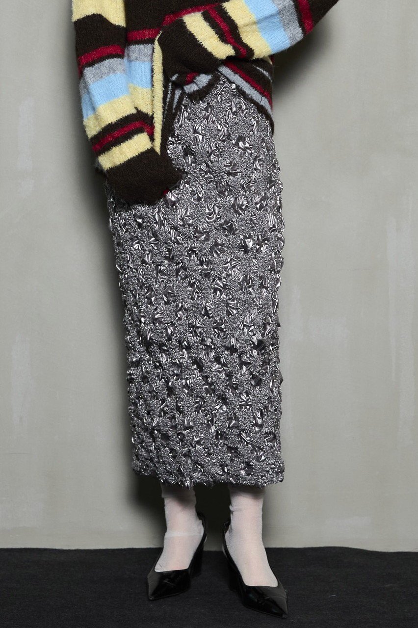 【メゾンスペシャル/MAISON SPECIAL】のMetallic Shirring Skirt/メタリックシャーリングスカート 人気、トレンドファッション・服の通販 founy(ファニー) 　ファッション　Fashion　レディースファッション　Fashion for Women　スカート　Skirts　ロングスカート　Long Skirts / Maxi & Midi Skirts　シャーリング　Shirring, Ruched　シンプル　Simple, Minimal　ストレート　Straight, Straight Cut　リュクス　Luxury, Elegant, High-End, Chic　ロング　Long, Long-Length　新作・新入荷　New Arrivals / New In　other-8|ID: prp329100004759007 ipo3291000000034434159