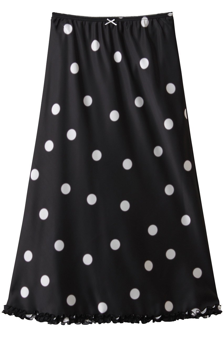 【メゾンスペシャル/MAISON SPECIAL】のDot Frill Midi-length Skirt/ドットフリルミモレスカート インテリア・キッズ・メンズ・レディースファッション・服の通販 founy(ファニー) 　ファッション　Fashion　レディースファッション　Fashion for Women　スカート　Skirts　ロングスカート　Long Skirts / Maxi & Midi Skirts　おすすめ　Recommended / Our Picks　サテン　Satin, Glossy Fabric　ドット　Polka Dot, Dot Pattern　フレア　Flare, Flared　ランダム　Random, Irregular　ロング　Long, Long-Length　BLK(ブラック)|ID: prp329100004759010 ipo3291000000036108579