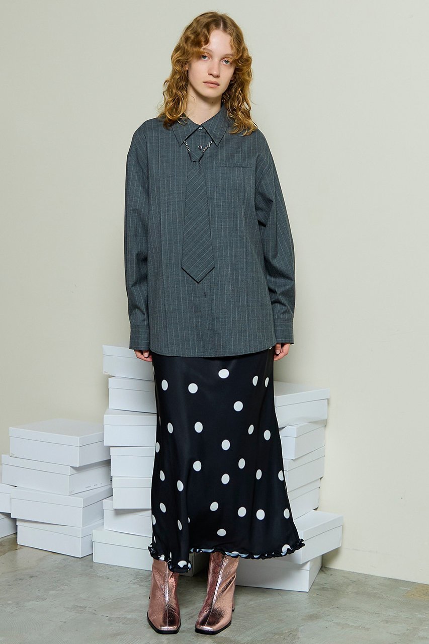 【メゾンスペシャル/MAISON SPECIAL】のDot Frill Midi-length Skirt/ドットフリルミモレスカート 人気、トレンドファッション・服の通販 founy(ファニー) 　ファッション　Fashion　レディースファッション　Fashion for Women　スカート　Skirts　ロングスカート　Long Skirts / Maxi & Midi Skirts　おすすめ　Recommended / Our Picks　サテン　Satin, Glossy Fabric　ドット　Polka Dot, Dot Pattern　フレア　Flare, Flared　ランダム　Random, Irregular　ロング　Long, Long-Length　other-7|ID: prp329100004759010 ipo3291000000036108585