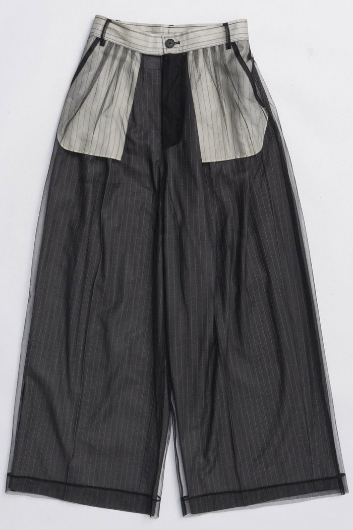 【メゾンスペシャル/MAISON SPECIAL】のTulle Layered Slacks/チュールレイヤードスラックス インテリア・キッズ・メンズ・レディースファッション・服の通販 founy(ファニー) https://founy.com/ ファッション Fashion レディースファッション Fashion for Women パンツ Pants & Trousers サテン Satin, Glossy Fabric シンプル Simple, Minimal ストライプ Stripe, Striped Pattern スラックス Slacks, Dress Pants チュール Tulip, Tulip Motif デニム Denim, Jeans Material バランス Balance, Style Balance フェミニン Feminine, Girly プリント Print, Printed Pattern ミックス Mix, Mixed Style ワイド Wide, Wide Fit 新作・新入荷 New Arrivals / New In |ID: prp329100004759019 ipo3291000000034434264