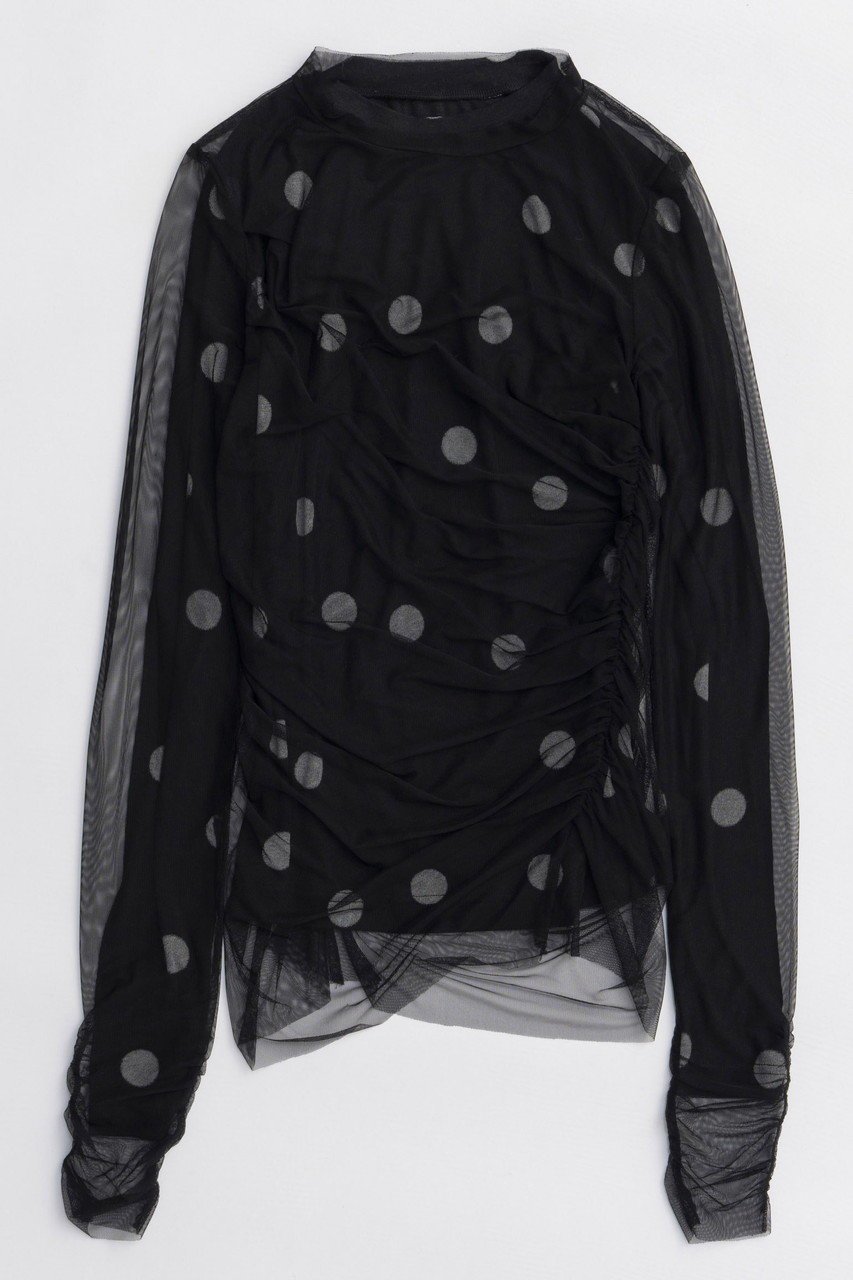 【メゾンスペシャル/MAISON SPECIAL】のSheer Dot Layered Tops/シアードットレイヤードトップス インテリア・キッズ・メンズ・レディースファッション・服の通販 founy(ファニー)  ファッション Fashion レディースファッション Fashion for Women トップス・カットソー Cut & Sew Tops シャツ・ブラウス・オフィスカジュアル Elegant Blouses & Button-Ups ロングTシャツ・Tシャツ Longline T-Shirts & Tees カットソー・ベーシックTシャツ Cut-and-Sewn Tops / Stretch Tees & Basics オケージョン Occasion Wear カットソー Cut and Sewn Top ギャザー Gathered, Ruffled シャーリング Shirring, Ruched スラックス Slacks, Dress Pants スリーブ Sleeve, Long Sleeve / Short Sleeve デニム Denim, Jeans Material トレンド Trend, Trending Now ドット Polka Dot, Dot Pattern フィット Fit, Slim Fit プリント Print, Printed Pattern メッシュ Mesh, Net Fabric ロング Long, Long-Length 新作・新入荷 New Arrivals / New In BLK(ブラック)|ID: prp329100004759022 ipo3291000000034434296