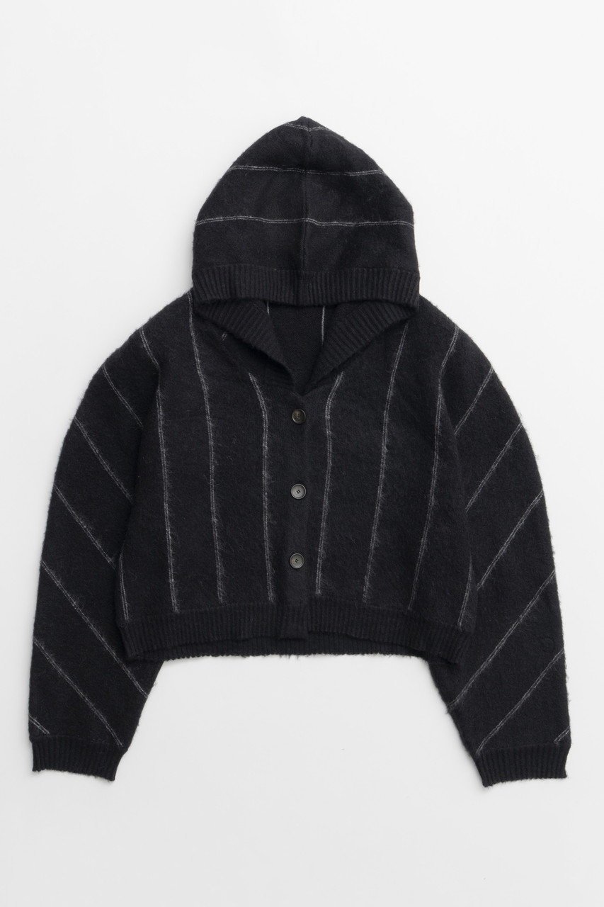【メゾンスペシャル/MAISON SPECIAL】のPower Shoulder Hood Knit Cardigan/パワーショルダーフードニットカーディガン 人気、トレンドファッション・服の通販 founy(ファニー) 　ファッション　Fashion　レディースファッション　Fashion for Women　トップス・カットソー　Cut & Sew Tops　ニット　Knit Tops & Sweaters　カーディガン・羽織り　Layered Style Cardigans　カジュアルプルオーバー・ニットトップス　Pullovers & Knit Tops / Casual Pullovers　ストライプ　Stripe, Striped Pattern　スーツ　Suit, Formalwear　エレガント 上品　Elegant　冬　Winter / This Winter　新作・新入荷　New Arrivals / New In　 other-1|ID: prp329100004759023 ipo3291000000034434305