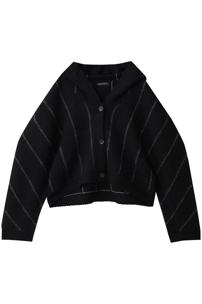 【メゾンスペシャル/MAISON SPECIAL】のPower Shoulder Hood Knit Cardigan/パワーショルダーフードニットカーディガン インテリア・キッズ・メンズ・レディースファッション・服の通販 founy(ファウニー) https://founy.com/ ファッション Fashion レディースファッション Fashion for Women トップス・カットソー Cut & Sew Tops ニット Knit Tops & Sweaters カーディガン・羽織り Layered Style Cardigans カジュアルプルオーバー・ニットトップス Pullovers & Knit Tops / Casual Pullovers ストライプ Stripe, Striped Pattern スーツ Suit, Formalwear エレガント 上品 Elegant 冬 Winter / This Winter |ID: prp329100004759023 ipo3291000000036677596