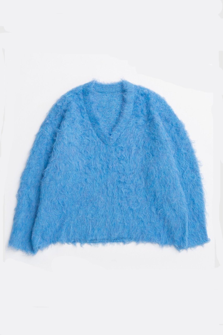 【メゾンスペシャル/MAISON SPECIAL】のLong Shaggy V-neck Knit/ロングシャギーVネックニット インテリア・キッズ・メンズ・レディースファッション・服の通販 founy(ファニー) 　ファッション　Fashion　レディースファッション　Fashion for Women　トップス・カットソー　Cut & Sew Tops　ニット　Knit Tops & Sweaters　カジュアルプルオーバー・ニットトップス　Pullovers & Knit Tops / Casual Pullovers　Vネックトップス　V-Neck Tops / V-Cut Neckline Shirts　リラックス　Relax, Relaxed Fit　エレガント 上品　Elegant　新作・新入荷　New Arrivals / New In　BLU(ブルー)|ID: prp329100004759024 ipo3291000000034434317