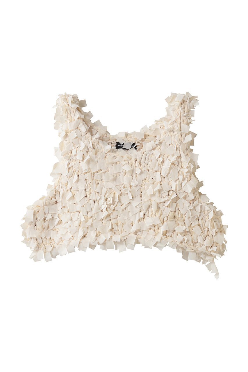 【メゾンスペシャル/MAISON SPECIAL】のRibbon Knit Camisole Tops/リボンニットキャミトップス インテリア・キッズ・メンズ・レディースファッション・服の通販 founy(ファニー) 　ファッション　Fashion　レディースファッション　Fashion for Women　トップス・カットソー　Cut & Sew Tops　ニット　Knit Tops & Sweaters　キャミソール&ノースリーブ　Camisoles & Sleeveless Tops　カジュアルプルオーバー・ニットトップス　Pullovers & Knit Tops / Casual Pullovers　カットソー　Cut and Sewn Top　トレンド　Trend, Trending Now　O.WHT(オフホワイト)|ID: prp329100004759025 ipo3291000000035861107