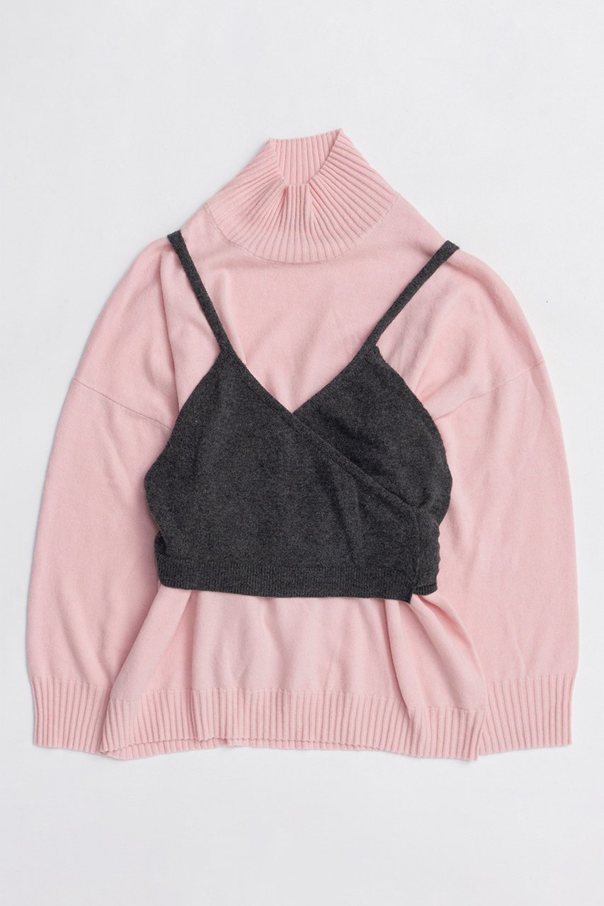 【メゾンスペシャル/MAISON SPECIAL】のBustier Knit Set Turtleneck Tops/ビスチェニットセットタートルネックトップス インテリア・キッズ・メンズ・レディースファッション・服の通販 founy(ファニー) 　ファッション　Fashion　レディースファッション　Fashion for Women　トップス・カットソー　Cut & Sew Tops　ニット　Knit Tops & Sweaters　カジュアルプルオーバー・ニットトップス　Pullovers & Knit Tops / Casual Pullovers　ビスチェ　Bustiers & Corset Tops / Layered Bustier Style　タートルネック・ハイネックトップス　Turtlenecks & High-Neck Tops　シンプル　Simple, Minimal　トレンド　Trend, Trending Now　ビスチェ　Bustier, Corset Top　新作・新入荷　New Arrivals / New In　PNK(ピンク)|ID: prp329100004759026 ipo3291000000034434333