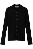 【デパリエ/DEPAREILLE】のハイゲージリブポロカーディガン ブラック|ID:prp329100004759033