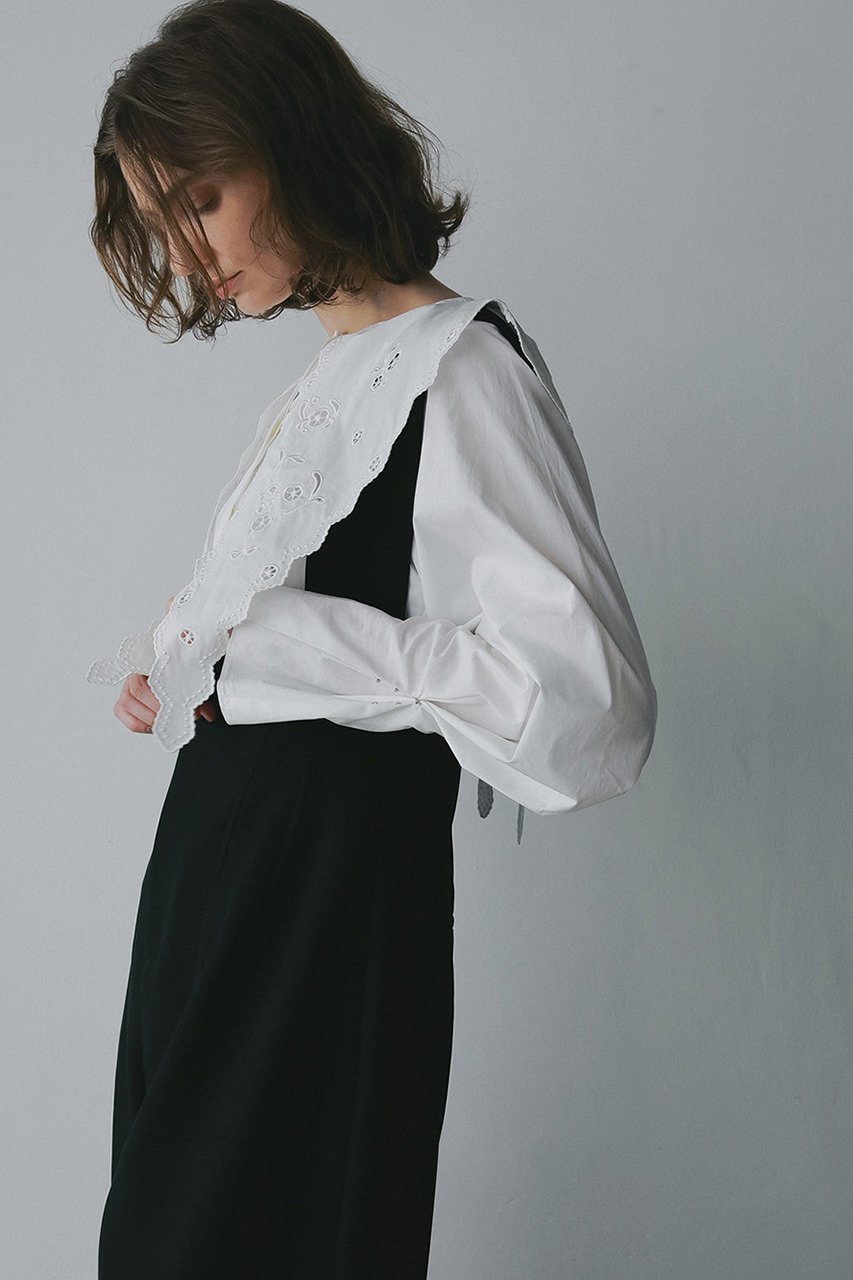 【ハー/HER.】の【11/6 12:00販売開始】エンブロイダリーカラーブラウス 人気、トレンドファッション・服の通販 founy(ファニー) 　ファッション　Fashion　レディースファッション　Fashion for Women　トップス・カットソー　Cut & Sew Tops　シャツ・ブラウス・オフィスカジュアル　Elegant Blouses & Button-Ups　カフス　Cuff Design　スリーブ　Sleeve, Long Sleeve / Short Sleeve　フレア　Flare, Flared　ロング　Long, Long-Length　新作・新入荷　New Arrivals / New In　other-5|ID: prp329100004759875 ipo3291000000034442321