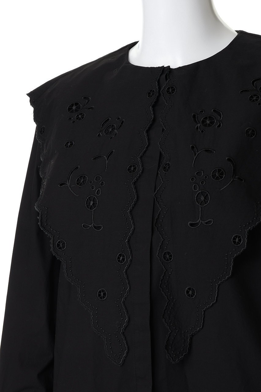 【ハー/HER.】のエンブロイダリーカラーブラウス 人気、トレンドファッション・服の通販 founy(ファニー) 　ファッション　Fashion　レディースファッション　Fashion for Women　トップス・カットソー　Cut & Sew Tops　シャツ・ブラウス・オフィスカジュアル　Elegant Blouses & Button-Ups　カフス　Cuff Design　スリーブ　Sleeve, Long Sleeve / Short Sleeve　フレア　Flare, Flared　ロング　Long, Long-Length　other-5|ID: prp329100004759875 ipo3291000000035501789