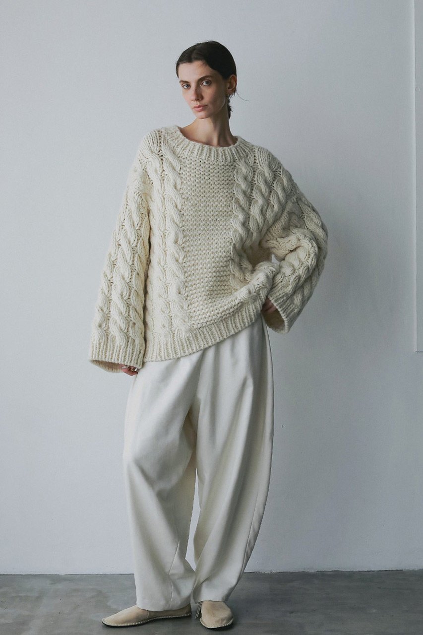 【ハー/HER.】の【11/6 12:00販売開始】ハンドケーブルニットプルオーバー 人気、トレンドファッション・服の通販 founy(ファニー)  ファッション Fashion レディースファッション Fashion for Women トップス・カットソー Cut & Sew Tops ニット Knit Tops & Sweaters カジュアルプルオーバー・ニットトップス Pullovers & Knit Tops / Casual Pullovers スリーブ Sleeve, Long Sleeve / Short Sleeve ハンド Hand, Handmade ワイド Wide, Wide Fit 手編み Hand-Knitted, Handmade Knit 新作・新入荷 New Arrivals / New In other-7|ID: prp329100004759876 ipo3291000000034442333