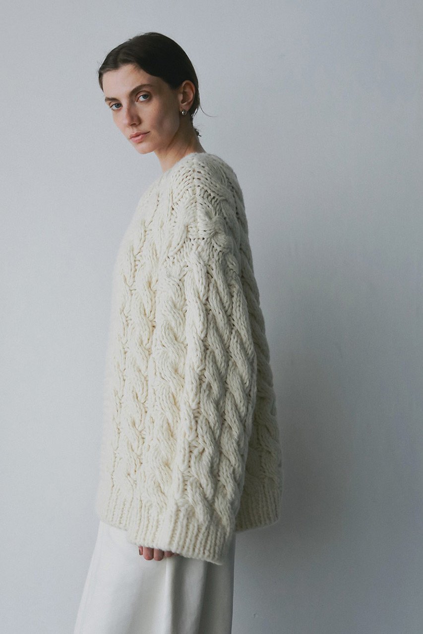 【ハー/HER.】のハンドケーブルニットプルオーバー 人気、トレンドファッション・服の通販 founy(ファニー) 　ファッション　Fashion　レディースファッション　Fashion for Women　トップス・カットソー　Cut & Sew Tops　ニット　Knit Tops & Sweaters　カジュアルプルオーバー・ニットトップス　Pullovers & Knit Tops / Casual Pullovers　スリーブ　Sleeve, Long Sleeve / Short Sleeve　ハンド　Hand, Handmade　ワイド　Wide, Wide Fit　手編み　Hand-Knitted, Handmade Knit　other-6|ID: prp329100004759876 ipo3291000000035388020