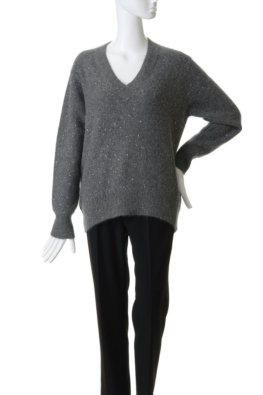 【ベイジ,/BEIGE,】のAMARILLO / スパンコールフォックスVネックニット 人気、トレンドファッション・服の通販 founy(ファニー) ファッション Fashion レディースファッション Fashion for Women トップス・カットソー Cut & Sew Tops ニット Knit Tops & Sweaters カジュアルプルオーバー・ニットトップス Pullovers & Knit Tops / Casual Pullovers Vネックトップス V-Neck Tops / V-Cut Neckline Shirts インナー Innerwear シンプル Simple, Minimal スパンコール Sequins, Sequin Embellishment ダウン Down, Puffer デニム Denim, Jeans Material バランス Balance, Style Balance フォックス Fox, Fox Fur エレガント 上品 Elegant other-5|ID: prp329100004761683 ipo3291000000034628195