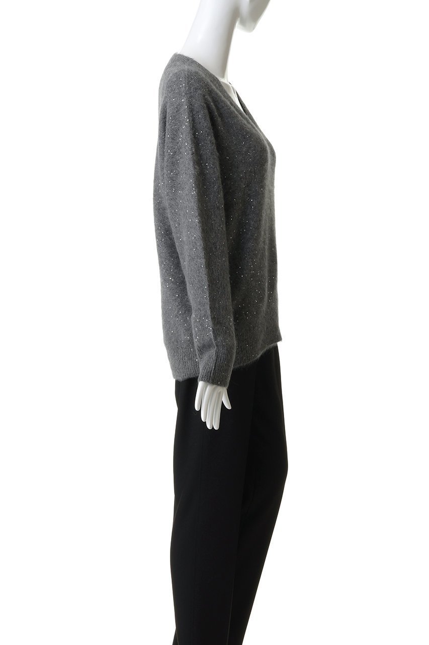 【ベイジ,/BEIGE,】のAMARILLO / スパンコールフォックスVネックニット 人気、トレンドファッション・服の通販 founy(ファニー) ファッション Fashion レディースファッション Fashion for Women トップス・カットソー Cut & Sew Tops ニット Knit Tops & Sweaters カジュアルプルオーバー・ニットトップス Pullovers & Knit Tops / Casual Pullovers Vネックトップス V-Neck Tops / V-Cut Neckline Shirts インナー Innerwear シンプル Simple, Minimal スパンコール Sequins, Sequin Embellishment ダウン Down, Puffer デニム Denim, Jeans Material バランス Balance, Style Balance フォックス Fox, Fox Fur エレガント 上品 Elegant other-6|ID: prp329100004761683 ipo3291000000034628196