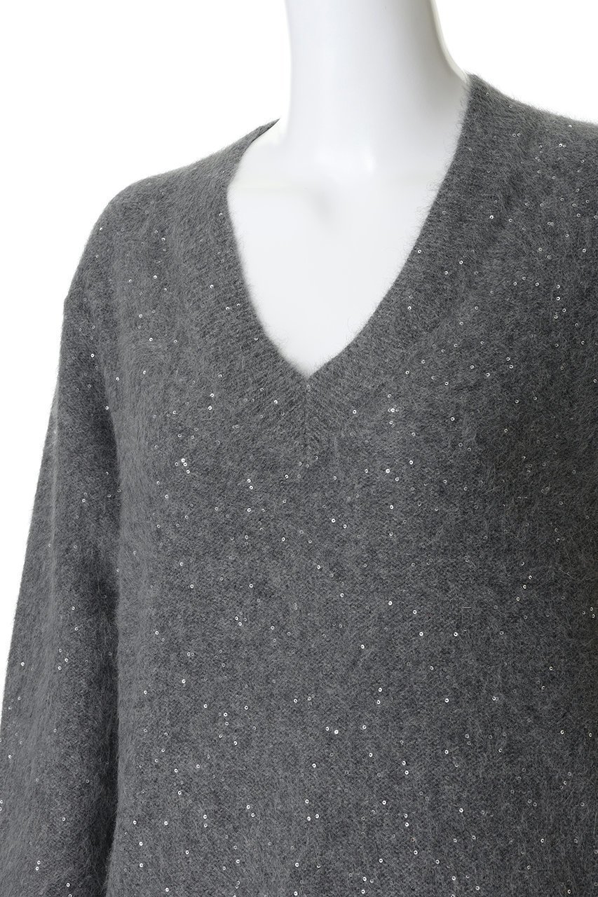 【ベイジ,/BEIGE,】のAMARILLO / スパンコールフォックスVネックニット 人気、トレンドファッション・服の通販 founy(ファニー) ファッション Fashion レディースファッション Fashion for Women トップス・カットソー Cut & Sew Tops ニット Knit Tops & Sweaters カジュアルプルオーバー・ニットトップス Pullovers & Knit Tops / Casual Pullovers Vネックトップス V-Neck Tops / V-Cut Neckline Shirts インナー Innerwear シンプル Simple, Minimal スパンコール Sequins, Sequin Embellishment ダウン Down, Puffer デニム Denim, Jeans Material バランス Balance, Style Balance フォックス Fox, Fox Fur エレガント 上品 Elegant other-8|ID: prp329100004761683 ipo3291000000034628198