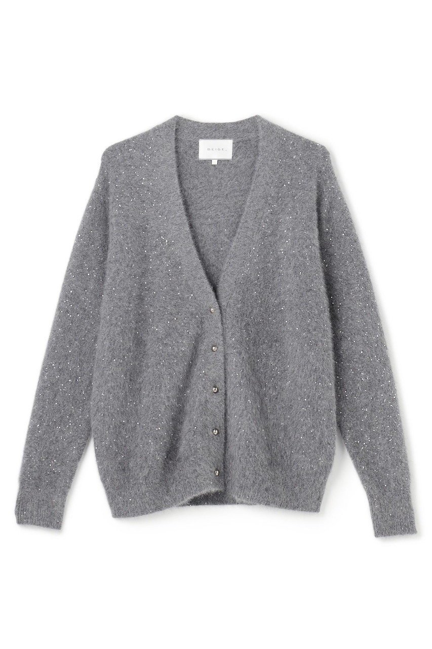 【ベイジ,/BEIGE,】のAMARILLO / スパンコールフォックスニットカーディガン インテリア・キッズ・メンズ・レディースファッション・服の通販 founy(ファニー) ファッション Fashion レディースファッション Fashion for Women トップス・カットソー Cut & Sew Tops ニット Knit Tops & Sweaters カーディガン・羽織り Layered Style Cardigans インナー Innerwear カーディガン Cardigan, Knitwear シンプル Simple, Minimal スパンコール Sequins, Sequin Embellishment ダウン Down, Puffer デニム Denim, Jeans Material フォックス Fox, Fox Fur メタル Metal, Metal Parts ラグジュアリー Luxury, Elegant エレガント 上品 Elegant 新作・新入荷 New Arrivals / New In M.Gray|ID: prp329100004761684 ipo3291000000034461351