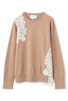 【ベイジ,/BEIGE,】のWILLOW / アシンメトリーレースクルーネックニット 人気、トレンドファッション・服の通販 founy(ファニー) ファッション Fashion レディースファッション Fashion for Women トップス・カットソー Cut & Sew Tops ニット Knit Tops & Sweaters カジュアルプルオーバー・ニットトップス Pullovers & Knit Tops / Casual Pullovers アシンメトリー Asymmetrical Style カッティング Cutting Detail デニム Denim, Jeans Material レース Lace, Lace Fabric エレガント 上品 Elegant ビジネス 仕事 通勤 Business / Work / Commuting 新作・新入荷 New Arrivals / New In thumbnail Milk Tea|ID: prp329100004761685 ipo3291000000034461357