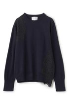 【ベイジ,/BEIGE,】のWILLOW / アシンメトリーレースクルーネックニット 人気、トレンドファッション・服の通販 founy(ファニー) ファッション Fashion レディースファッション Fashion for Women トップス・カットソー Cut & Sew Tops ニット Knit Tops & Sweaters カジュアルプルオーバー・ニットトップス Pullovers & Knit Tops / Casual Pullovers アシンメトリー Asymmetrical Style カッティング Cutting Detail デニム Denim, Jeans Material レース Lace, Lace Fabric エレガント 上品 Elegant ビジネス 仕事 通勤 Business / Work / Commuting 新作・新入荷 New Arrivals / New In thumbnail Navy|ID: prp329100004761685 ipo3291000000034461359