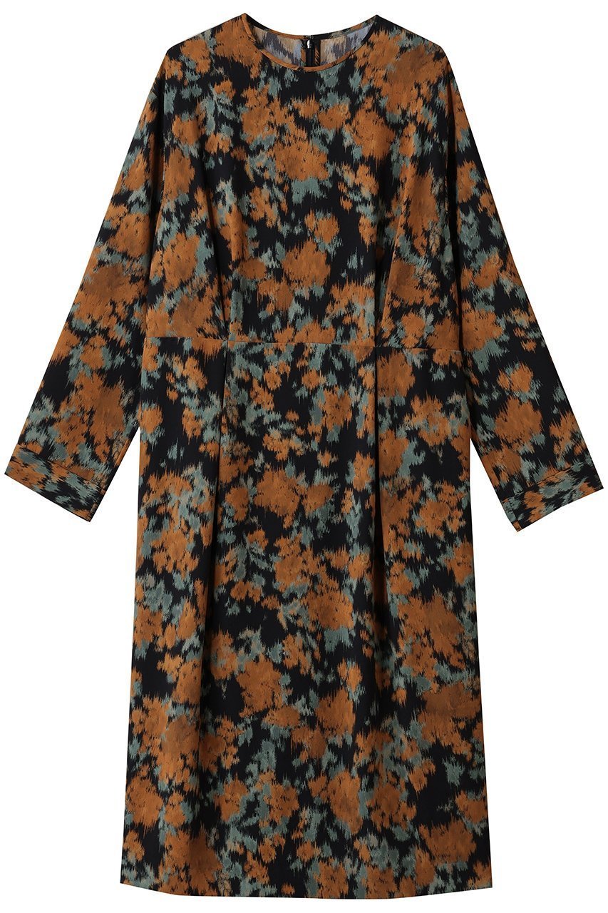 【マルティニーク/martinique】のフラワーコクーンワンピース インテリア・キッズ・メンズ・レディースファッション・服の通販 founy(ファニー) 　ファッション　Fashion　レディースファッション　Fashion for Women　ワンピース　Dresses　チュニック　Tunic Tops & Dresses　ジュエリー　Jewelry, Accessories　チュニック　Tunic, Long Top　フラワー　Flower, Floral　プリント　Print, Printed Pattern　ロング　Long, Long-Length　再入荷　Restock / Back in Stock　ブラック|ID: prp329100004761698 ipo3291000000035388122