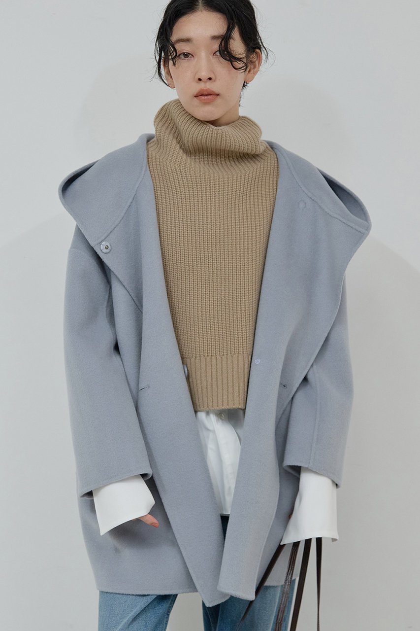 【ガリャルダガランテ/GALLARDAGALANTE】のフーディーコート インテリア・キッズ・メンズ・レディースファッション・服の通販 founy(ファニー) 　ファッション　Fashion　レディースファッション　Fashion for Women　アウター　Coat / Outerwear Collection　コート・ロングコート・ピーコート　Long Coats, Peacoats & More　ショート　Short, Short Length　バランス　Balance, Style Balance　フォルム　Silhouette, Form　ミドル　Middle Length, Mid Height　防寒　Cold Protection, Winter-Ready　サックスブルー|ID: prp329100004761730 ipo3291000000035388232