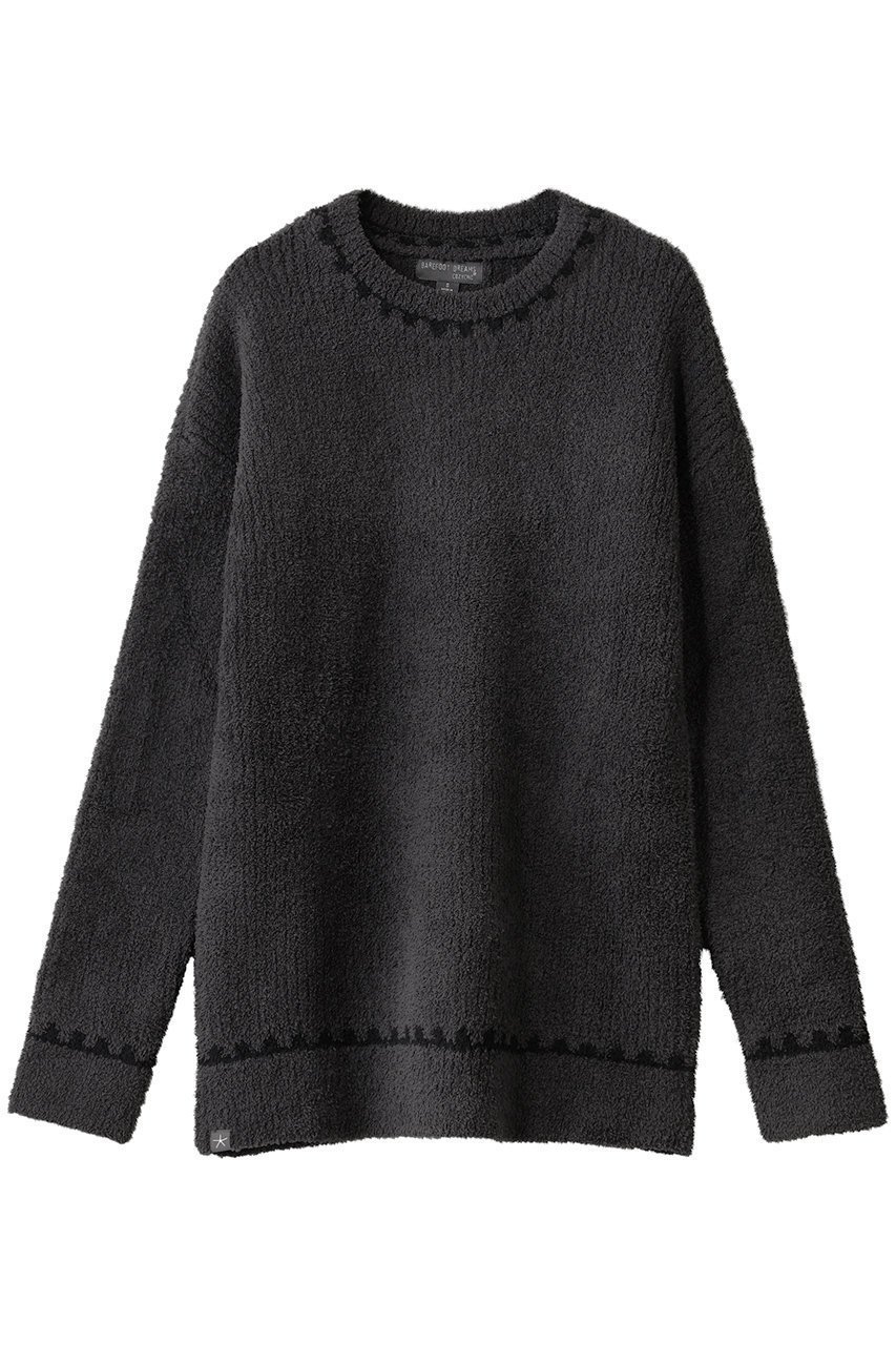 【ベアフット ドリームズ/BAREFOOT DREAMS】のコージーシック リブプルオーバー ブランケットステッチ インテリア・キッズ・メンズ・レディースファッション・服の通販 founy(ファニー) 　ファッション　Fashion　レディースファッション　Fashion for Women　トップス・カットソー　Cut & Sew Tops　ニット　Knit Tops & Sweaters　カジュアルプルオーバー・ニットトップス　Pullovers & Knit Tops / Casual Pullovers　なめらか　Smooth, Silky Texture　クラシック　Classic, Timeless Style　ジャカード／ジャガード　Jacquard, Woven Pattern　ブランケット　Blanket, Throw Blanket　再入荷　Restock / Back in Stock　チャコールグレー|ID: prp329100004761757 ipo3291000000034484114