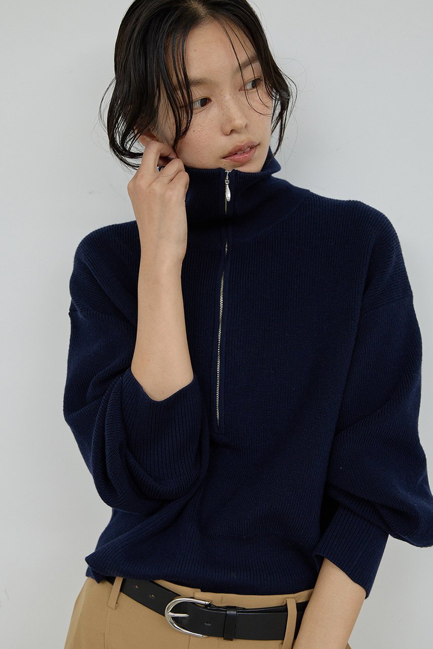 【ガリャルダガランテ/GALLARDAGALANTE】のハーフジップニット 人気、トレンドファッション・服の通販 founy(ファニー) ファッション Fashion レディースファッション Fashion for Women トップス・カットソー Cut & Sew Tops ニット Knit Tops & Sweaters カジュアルプルオーバー・ニットトップス Pullovers & Knit Tops / Casual Pullovers コンパクト Compact, Small Size ジップ Zip, Zipper スポーティ Sporty, Casual Athletic ハイネック High Neck, Mock Neck バランス Balance, Style Balance ボトム Bottoms, Lower Wear 新作・新入荷 New Arrivals / New In other-8|ID: prp329100004761762 ipo3291000000034461876