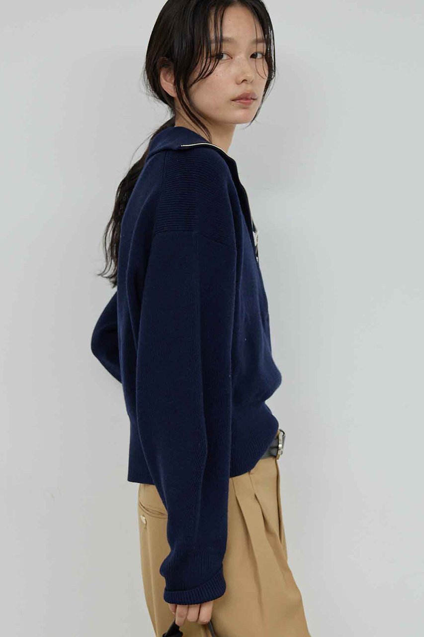 【ガリャルダガランテ/GALLARDAGALANTE】のハーフジップニット 人気、トレンドファッション・服の通販 founy(ファニー) 　ファッション　Fashion　レディースファッション　Fashion for Women　トップス・カットソー　Cut & Sew Tops　ニット　Knit Tops & Sweaters　カジュアルプルオーバー・ニットトップス　Pullovers & Knit Tops / Casual Pullovers　コンパクト　Compact, Small Size　ジップ　Zip, Zipper　スポーティ　Sporty, Casual Athletic　ハイネック　High Neck, Mock Neck　バランス　Balance, Style Balance　ボトム　Bottoms, Lower Wear　other-6|ID: prp329100004761762 ipo3291000000035501900