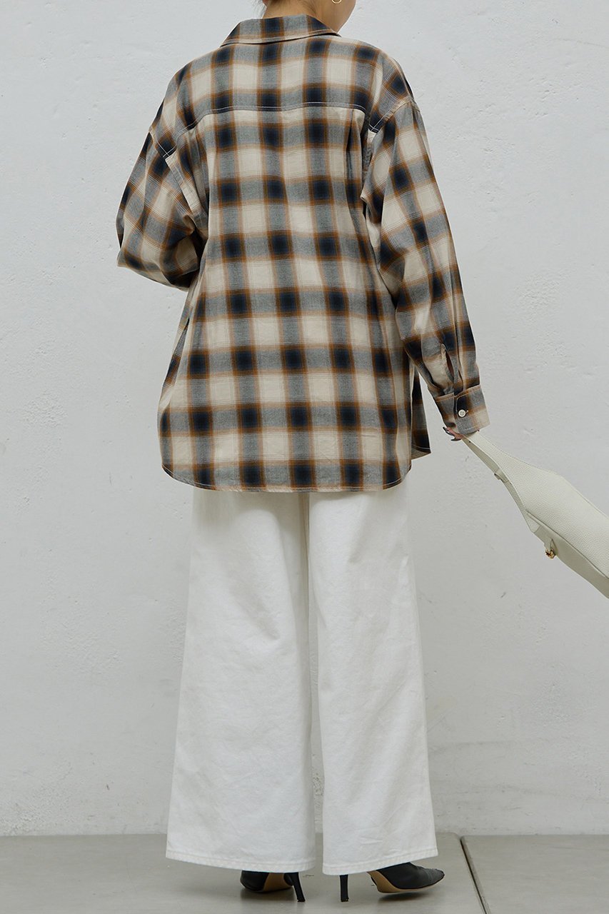 【ガリャルダガランテ/GALLARDAGALANTE】のオンブレチェックシャツ 人気、トレンドファッション・服の通販 founy(ファニー) 　ファッション　Fashion　レディースファッション　Fashion for Women　トップス・カットソー　Cut & Sew Tops　シャツ・ブラウス・オフィスカジュアル　Elegant Blouses & Button-Ups　ジャケット　Jacket, Outerwear　スリーブ　Sleeve, Long Sleeve / Short Sleeve　チェック　Check, Plaid, Tartan　トレンド　Trend, Trending Now　ロング　Long, Long-Length　エレガント 上品　Elegant　新作・新入荷　New Arrivals / New In　other-4|ID: prp329100004761764 ipo3291000000034461886